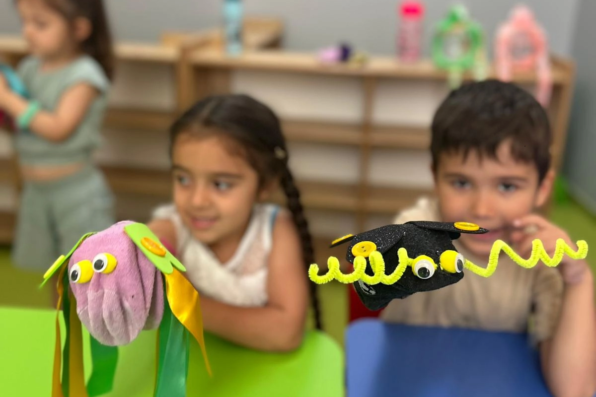 Bursa Gemlik'te minikler eğlenerek öğreniyor